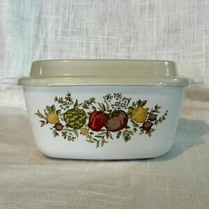 Vintage Corning Ware Spice of Life Small Casserole Dish With Lid 70's
